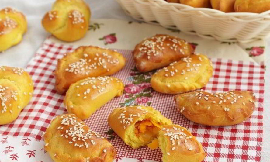 Рецепт закусочных пирожков с тыквой и чечевицей