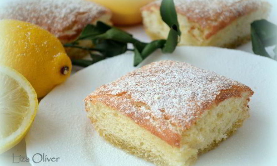 Рецепт двухслойного лимонного пирожного