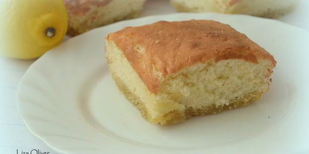 двухслойное лимонное пирожное