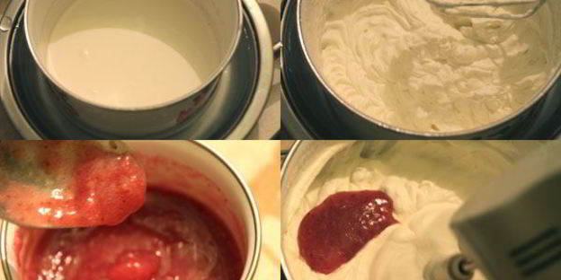 кокосово-клубничное пирожное