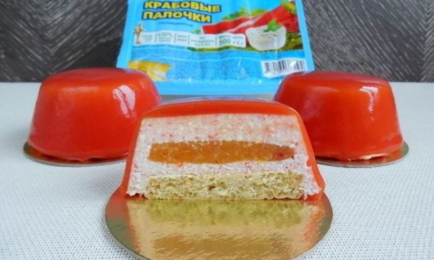 Рецепт муссового пирожного экзотический краб