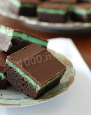 Мятные брауни с шоколадной глазурью