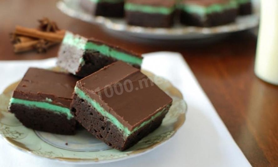 Рецепт мятных брауни с шоколадной глазурью