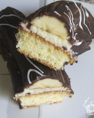 Пирожное Бананы в шоколаде