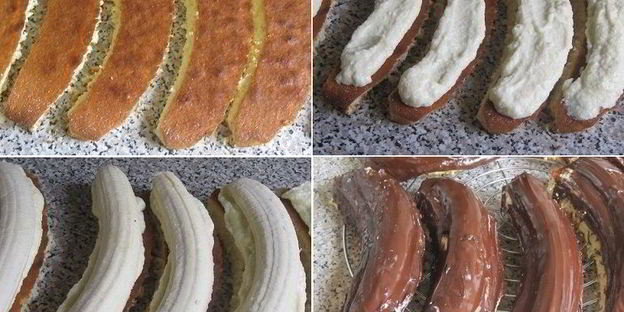 пирожное бананы в шоколаде