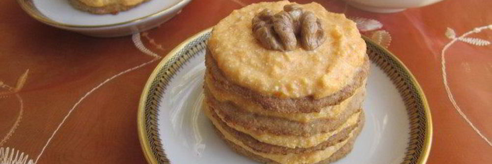 Пирожное с тыквенно-творожным кремом