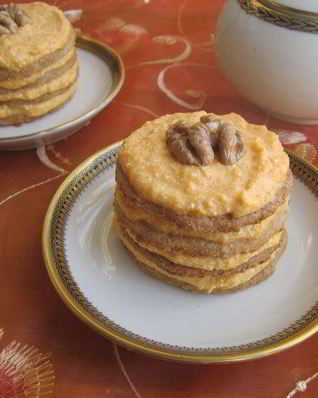 Пирожное с тыквенно-творожным кремом