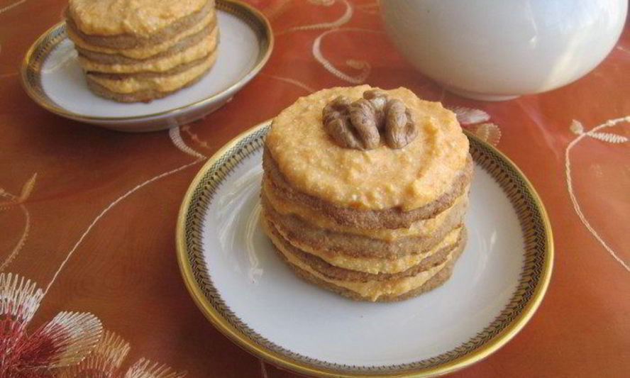 Рецепт пирожного с тыквенно-творожным кремом