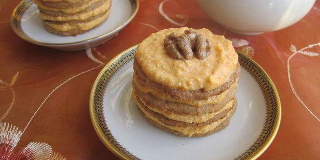 пирожное с тыквенно-творожным кремом