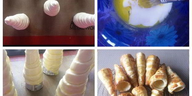 пирожные трубочки с халвой