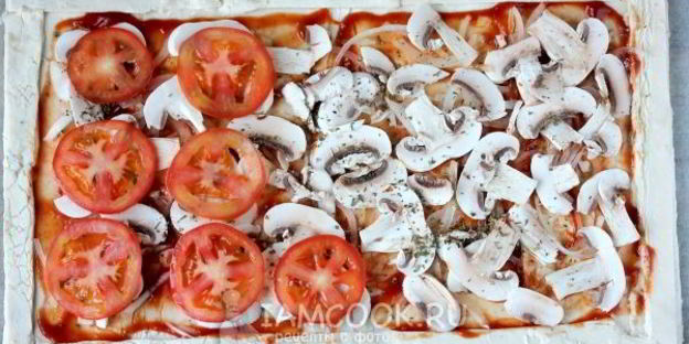 пицца из слоеного теста