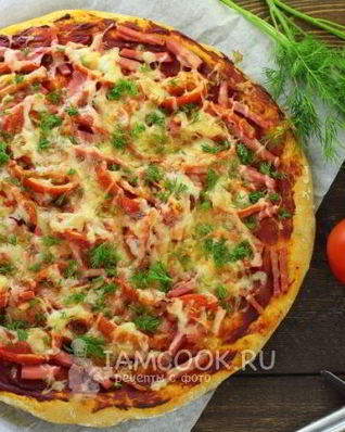 Пицца на кефире без дрожжей