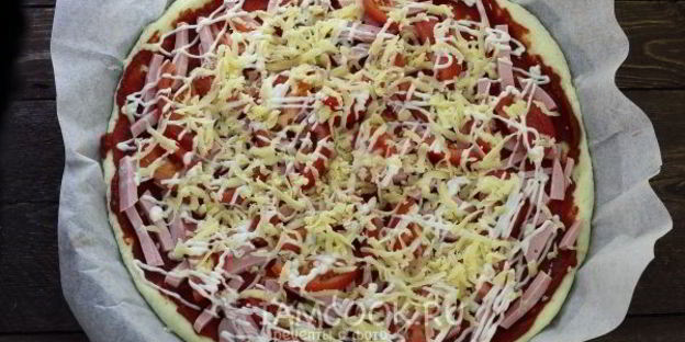 пицца на кефире без дрожжей
