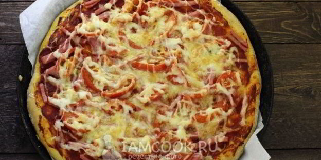 пицца на кефире без дрожжей