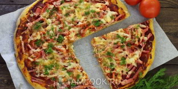 пицца на кефире без дрожжей