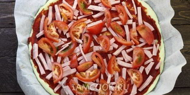 пицца на кефире без дрожжей