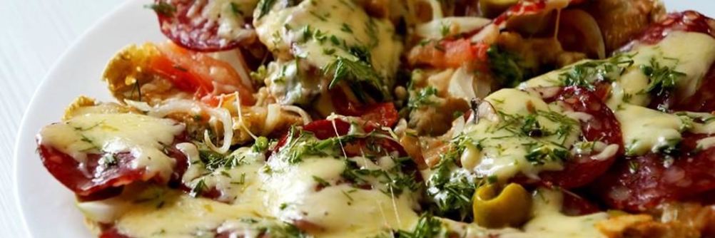 Пицца на сковороде за 10 минут без сметаны