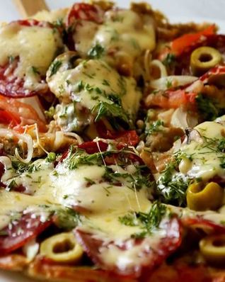 Пицца на сковороде за 10 минут без сметаны