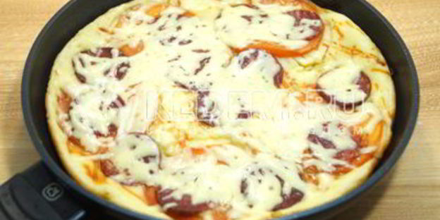 пицца на сковороде за 5 минут