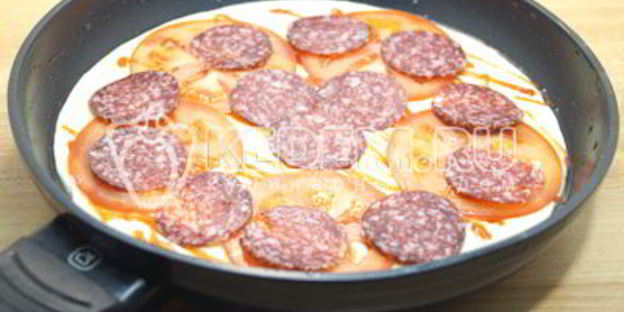 пицца на сковороде за 5 минут