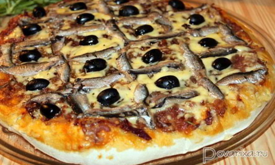 Рецепт пиццы с анчоусами