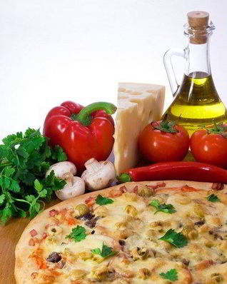 Пицца с черемшой и маринованными грибами