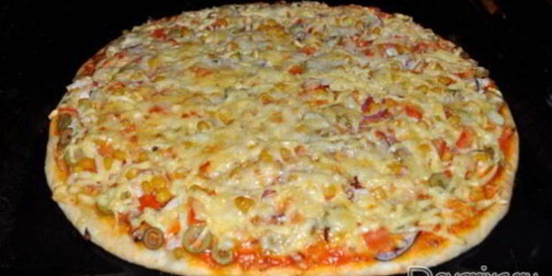 пицца с копченой курицей