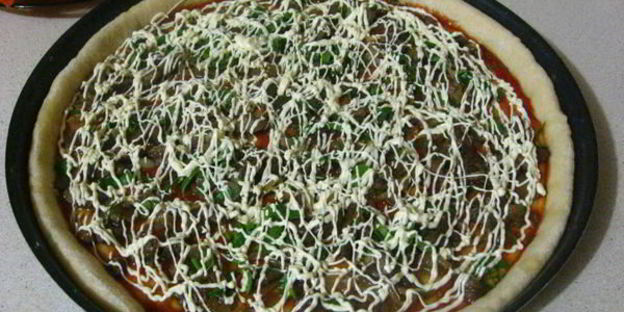 пицца с лесными грибами