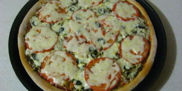 пицца с лесными грибами