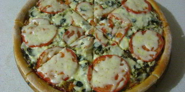 пицца с лесными грибами