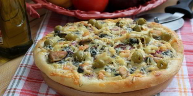 пицца с морепродуктами