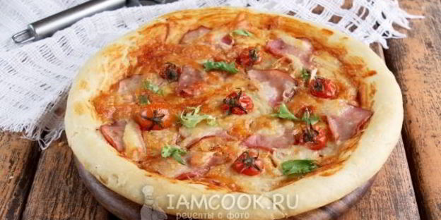 пицца с ветчиной