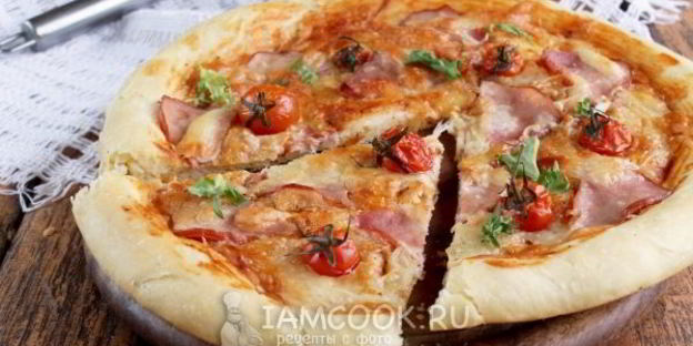 пицца с ветчиной