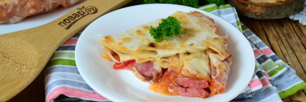 Пицца в лаваше на сковороде