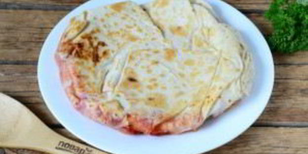 пицца в лаваше на сковороде