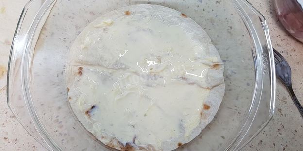 заливная пицца-пирог с лавашом