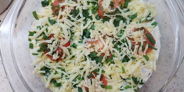 заливная пицца-пирог с лавашом