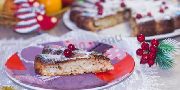 диетическая шарлотка из геркулеса с яблоками