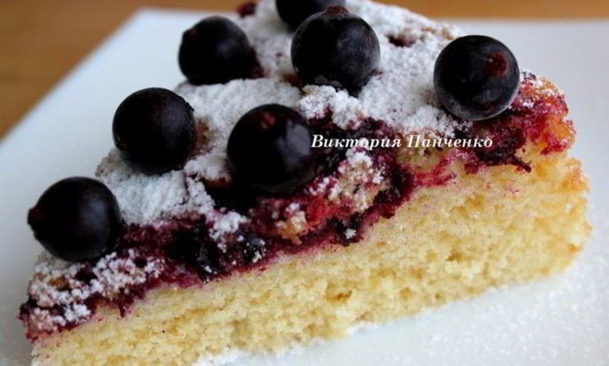 Рецепт шарлотки с черной смородиной из мультиварки