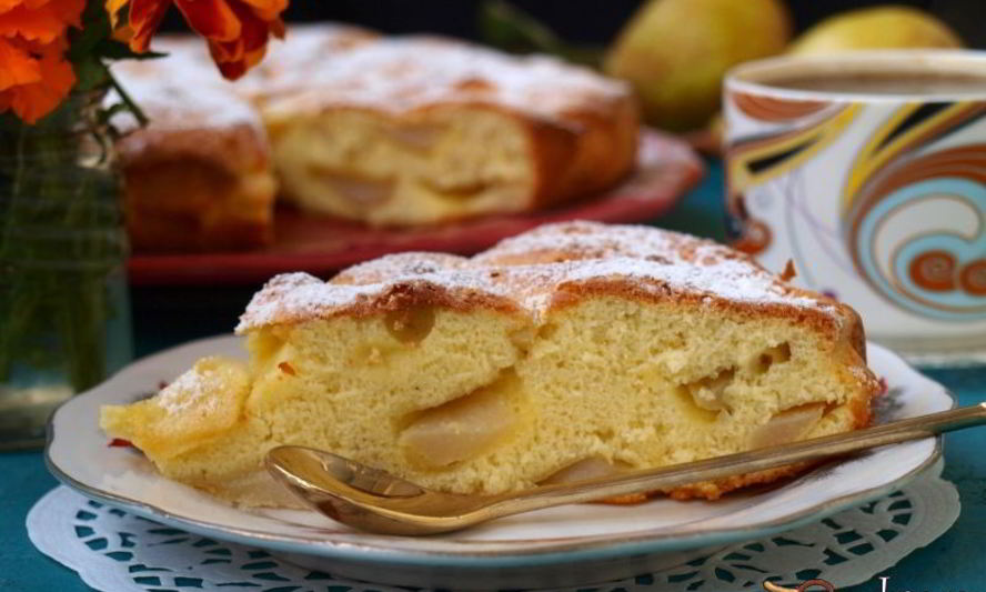 Рецепт шарлотки с грушами