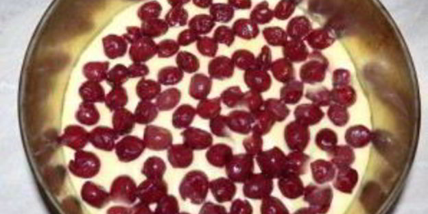 шарлотка с вишней и яблоками