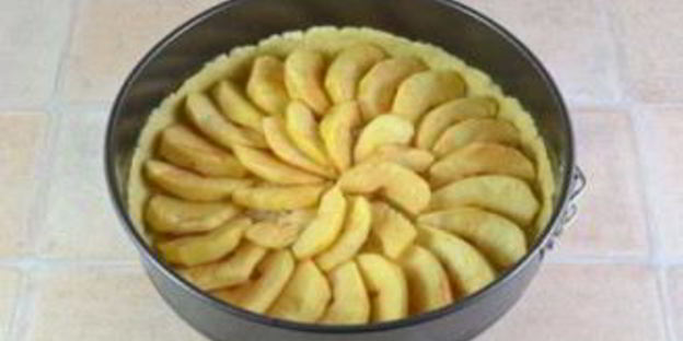 шарлотка с яблоками открытая