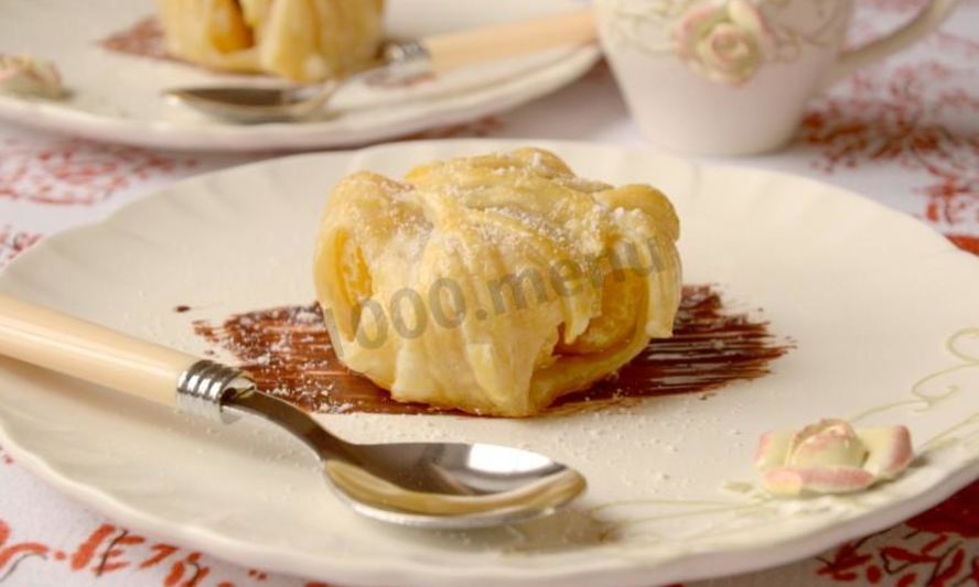 Рецепт слоек с мандаринами и шоколадом из слоеного теста