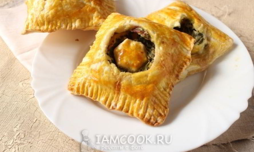 Рецепт слоек с сыром и свекольными листьями