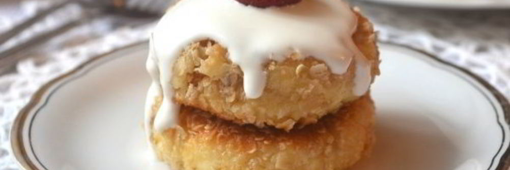 Сырники с яблоком в овсяной панировке