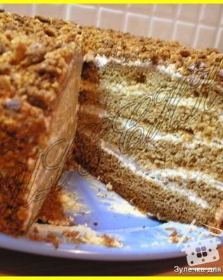 Легкий медовик из жидкого теста