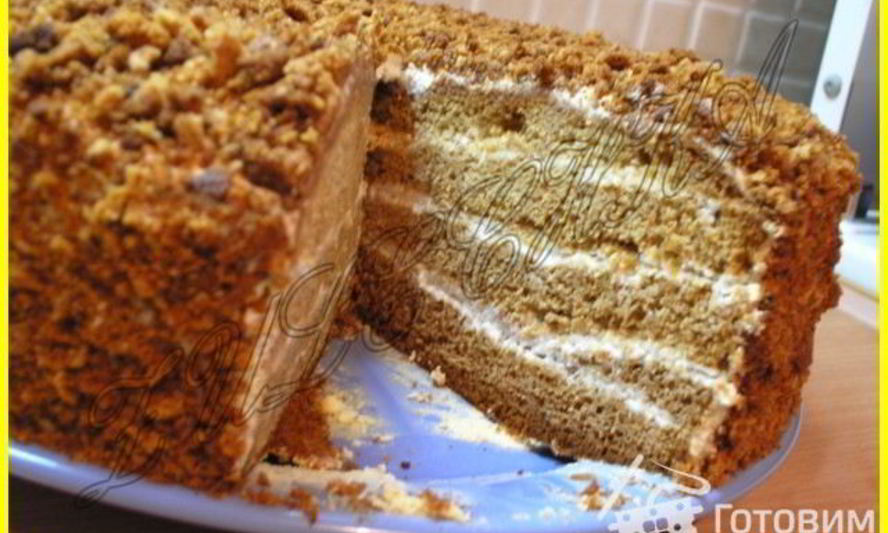 Рецепт легкого медовика из жидкого теста