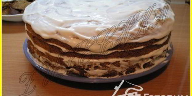 легкий медовик из жидкого теста