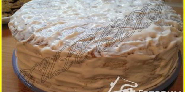 легкий медовик из жидкого теста