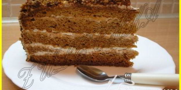 легкий медовик из жидкого теста